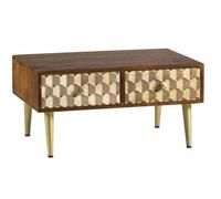 Buttercup Farm Edison Coffee Table With 2 Drawers - Solid Mango Wood - L55 X W85 X H40 Cm