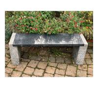 Buttercup Farm Epsom Two Tone Granite Garden Bench - Polished Top - 120X30X42Cm H