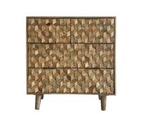 Buttercup Farm Geometric 2+2 Drawer Chest Of Drawer - Mango Wood - L45 X W90 X H96 Cm - Mango Light Finish