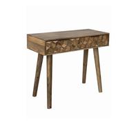 Buttercup Farm Geometric Console Table 2 Drawer - Mango Wood - L40 X W91 X H76 Cm - Light Finish - Assembly Required