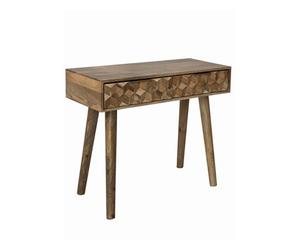 Buttercup Farm Geometric Console Table 2 Drawer - Mango Wood - L40 X W91 X H76 Cm - Light Finish - Assembly Required