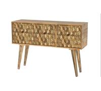 Buttercup Farm Geometric Sideboard 3 Door - Mango Wood - L35 X W115 X H76 Cm - Mango Light Finish