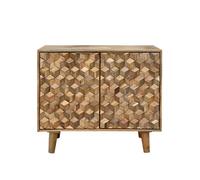 Buttercup Farm Geometric Small Sideboard - Mango Wood - L45 X W93 X H77 Cm - Mango Light Finish