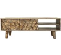 Buttercup Farm Geometric Tv Unit - Mango Wood - L35 X W118 X H41 Cm - Mango Light Finish