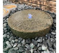 Buttercup Farm Granite Millstone Water Feature - Mains Powered - Natural Stone - L50 X W50 X H10 Cm