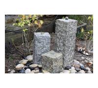 Buttercup Farm Granite Natural Surface Column Water Features (Set of 3) with Pump in Grey Buttercup Farm Grey
