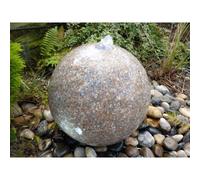 Buttercup Farm Granite Sphere Drilled Garden Water Feature With Pump, Light, Reservoir And Grid - 60Cm Dia - Polished Grey
