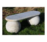 Buttercup Farm Grey Granite Ball Leged Bench - 40Cm Dia Legs - 120 X 40Cm Top