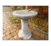 Buttercup Farm Grey Granite Garden Bird Bath - 50Cm Dia X 70Cm H