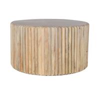 Buttercup Farm Hudson Carved Round Coffee Table - Mango Wood - L80 X W80 X H46 Cm