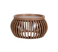 Buttercup Farm Indus Small Round Low Coffee Table - Solid Wood - L66 X W66 X H36 Cm - Brown