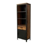 Buttercup Farm Induse 1 Drawer Large Bookcase - Mango Wood/iron - L37 X W65 X H190 Cm - Pp Sawn Finish