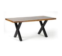 Buttercup Farm Induse 'x' Leg Dining Table - Mango Wood/iron - L90 X W180 X H76 Cm