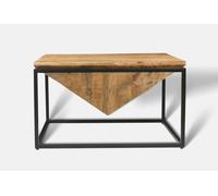 Buttercup Farm Industrial Diamond Coffee Table - Mango Wood/iron - L80 X W80 X H47 Cm - Mango Pp Saw Finish