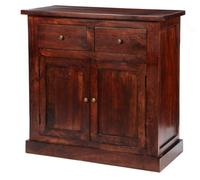 Indian Hub Jaipur Dark Mango 2 Door Sideboard - Solid Mango Wood - L50 x W90 x H90 cm in Brown Indian Hub Brown