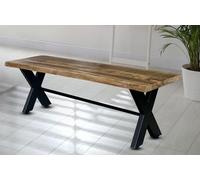 Buttercup Farm Kerela Bench - Mango Wood/iron - L44 X W160 X H45 Cm - Mango Pp Saw Finish