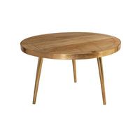 Buttercup Farm Light Gold Round Coffee Table - Solid Mango Wood - L80 X W80 X H45 Cm