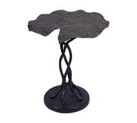 Buttercup Farm Lily Pad Leaf Side Table - Aluminium/granite - L40 X W40 X H45 Cm - Antique Gold/black