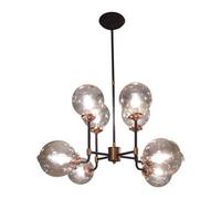 Buttercup Farm Mercer Bubble Chandelier - E14 25W - Iron/glass - L75 X W75 X H100 Cm - Black/brass/clear