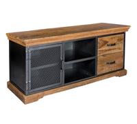 Buttercup Farm Metropolis Industrial Tv Media Unit - Metal/acacia Solid Wood - L45 X W140 X H60 Cm