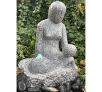 Buttercup Farm Mother & Baby Fountain Grey Granite Water Feature with Pump, Light Buttercup Farm Grey