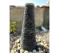 Buttercup Farm Natural Slate on GRC Cone Water Feature with Pump, Light, Reservoir in Grey Buttercup Farm Grey