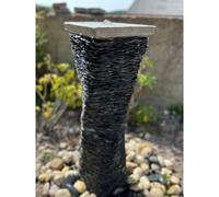 Buttercup Farm Natural Slate On Grc Twist Water Feature With Pump, Light, Reservoir And Grid - L25 X W25 X H90 Cm