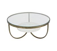 Buttercup Farm Nolita Coffee Table - Iron/glass/marble/mdf - L91.5 X W91.5 X H41 Cm - Gold/white