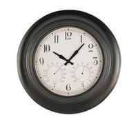 Buttercup Farm Outdoor Clock With Temperature And Humidity - Metal/plastic/glass - L6.7 X W53.3 X H53.3 Cm - Antique Black