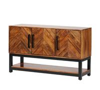Buttercup Farm Parquet Low Console/sideboard - Mango Wood/iron - L40 X W120 X H80 Cm