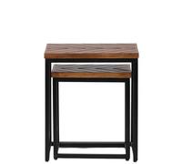 Buttercup Farm Parquet Nest Of 2 Tables - Mango Wood/iron - L40 X W45 X H52 Cm - Pp Finish