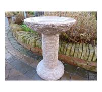 Buttercup Farm Pink Granite Garden Bird Bath - 50Cm Dia X 70Cm H