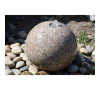 Buttercup Farm Polished Drilled Pinky Granite Sphere Water Feature With Pump, Light, Reservoir And Grid - 40Cm Dia