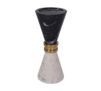 Buttercup Farm Ravello Candle Holder - Aluminium/marble - L10 X W10 X H21 Cm - Black/white