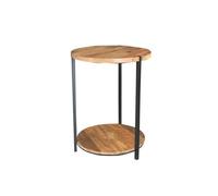 Buttercup Farm Ravi Double Round Top Table - Mango Wood/iron - L46 X W46 X H60 Cm - Mango Light Finish