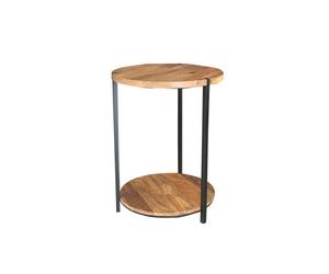 Buttercup Farm Ravi Double Round Top Table - Mango Wood/iron - L46 X W46 X H60 Cm - Mango Light Finish