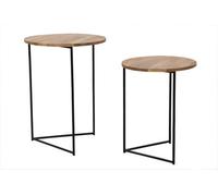 Buttercup Farm Ravi Large Stool - Mango Wood/iron - L43 X W43 X H58 Cm - Light Finish