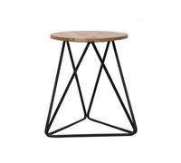 Buttercup Farm Ravi Single Stool - Mango Wood/iron - L35 X W35 X H45 Cm - Mango Light Finish