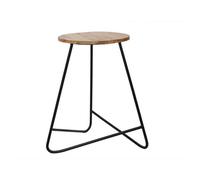 Buttercup Farm Ravi Single Stool - Mango Wood/iron - L38 X W38 X H51 Cm - Mango Light Finish