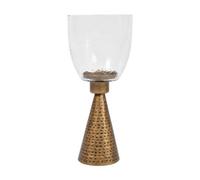 Buttercup Farm Sandbanks Iron And Hammered Glass Hurricane Small - L15.3 X W15.3 X H35.8 Cm - Clear