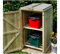 Buttercup Farm Shireburn 2 Recycle Box Store - Timber - Fits 2 x Recycle Boxes in Brown Buttercup Farm Brown