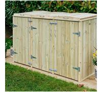 Buttercup Farm Shireburn Bin Store, Fits 2x 180L/240L Wheelie Bins & 2x Boxes in Brown Buttercup Farm Brown