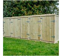 Buttercup Farm Shireburn Quintet Wheelie Bin Store, Timber, Fits 5x 140L Wheelie Bins in Natural Buttercup Farm Natural
