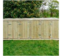 Buttercup Farm Shireburn Sextet Wheelie Bin Store, Fits 2x 180L or 240L & 4x 140L Bin in Brown Buttercup Farm Brown