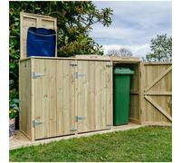 Buttercup Farm Shireburn Triple Wheelie Bin Store, Fits 1x 180L or 240L & 2x 140L Bin in Brown Buttercup Farm Brown