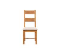 Buttercup Farm Shrewsbury Pair Of Rustic Dining Chairs - Fabric Seat - D45 X W53 X H105 Cm - Oak