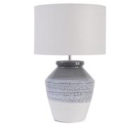 Buttercup Farm Skyline Table Lamp With Shade E27 60W - Porcelain/linen/iron - L38 X W38 X H59 Cm - Grey/ecru