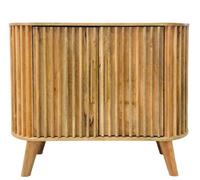 Buttercup Farm Slated 2 Door Small Sideboard - Mango Wood - L40 X W95 X H77 Cm - Mango Light Finish - Assembly Required