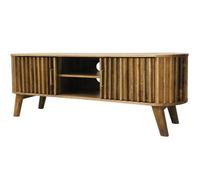 Buttercup Farm Slated Tv Unit - Mango Wood - L40 X W135 X H50 Cm - Light Finish - Assembly Required