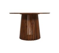 Buttercup Farm Slatted 4 To 6 Seater Round Dining Table - Mango Wood - L120 X W120 X H76 Cm